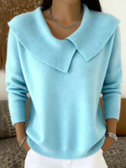 Lucia | Light Knit Sweater with Soft Collar