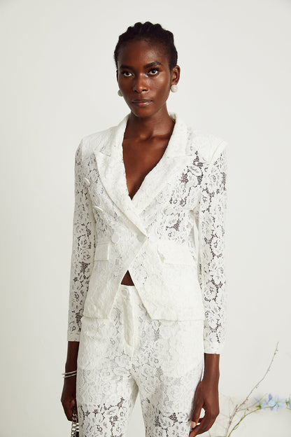 Main Character Lace Blazer & Trousers Set