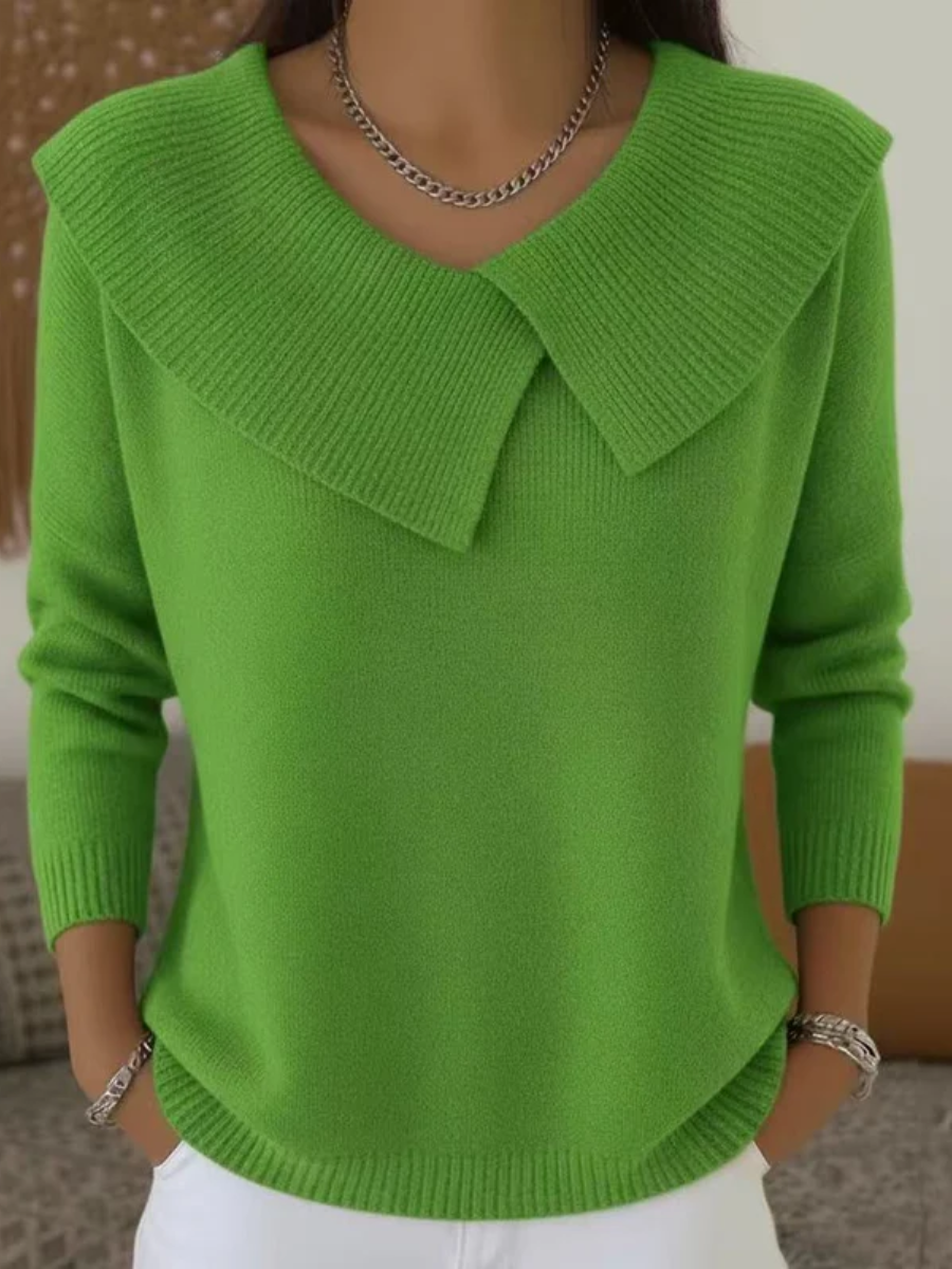 Lucia | Light Knit Sweater with Soft Collar