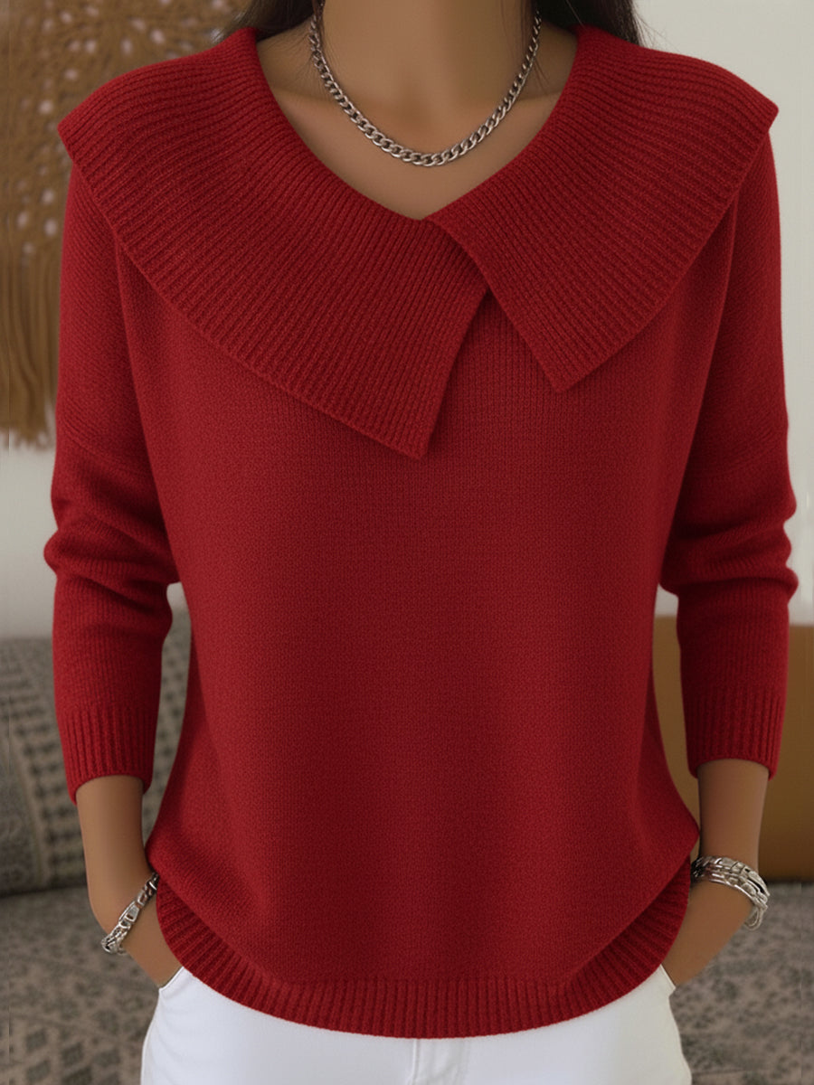 Lucia | Light Knit Sweater with Soft Collar