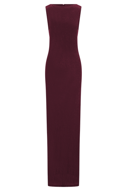 Magnolia Sleeveless Diamante Maxi Dress - Wine
