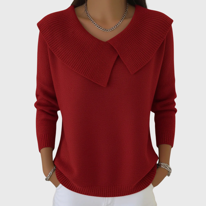 Lucia | Light Knit Sweater with Soft Collar