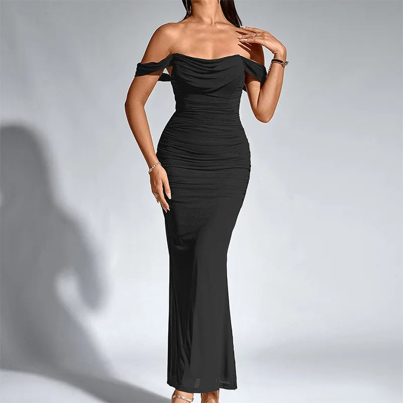 Dark Desire One Shoulder Wrap Bodycon Dress