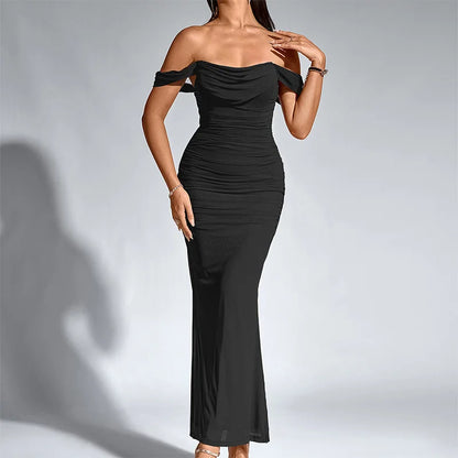 Dark Desire One Shoulder Wrap Bodycon Dress