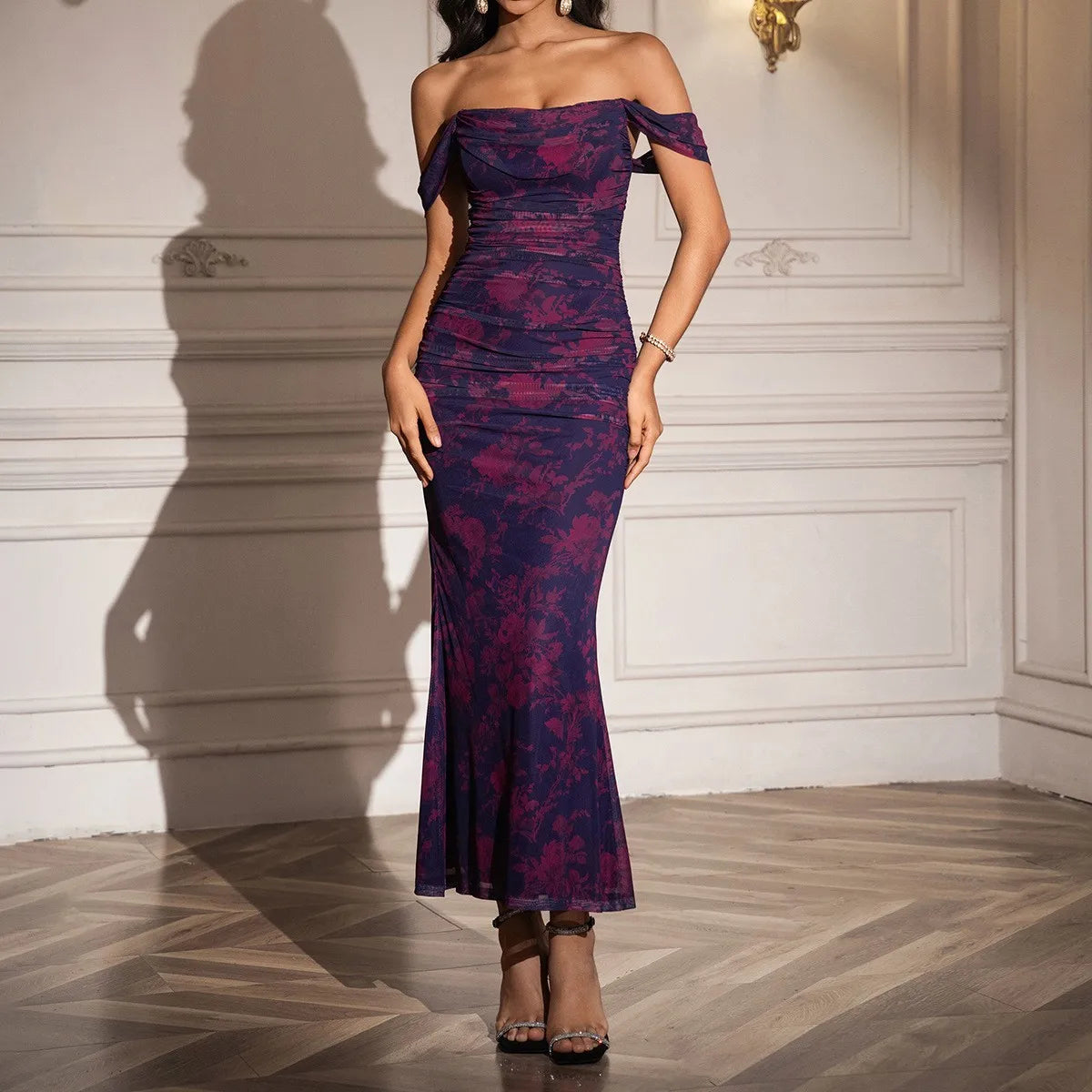 Dark Desire One Shoulder Wrap Bodycon Dress