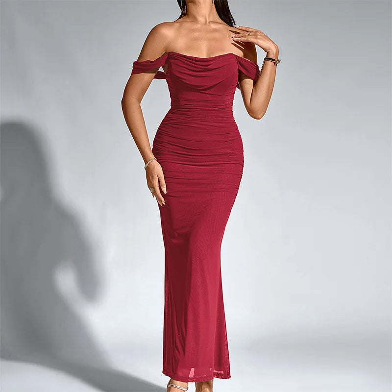 Dark Desire One Shoulder Wrap Bodycon Dress