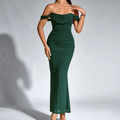 Dark Desire One Shoulder Wrap Bodycon Dress