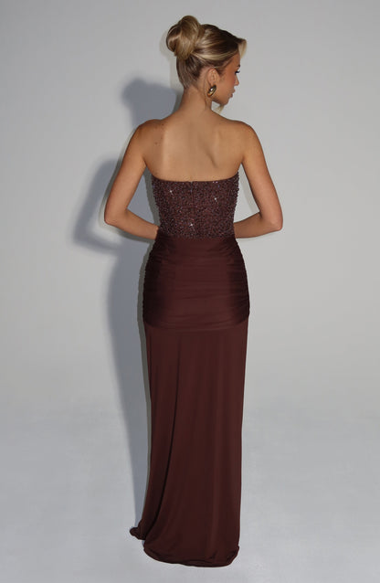 Heartbreaker Maxi Dress - Plum Brown