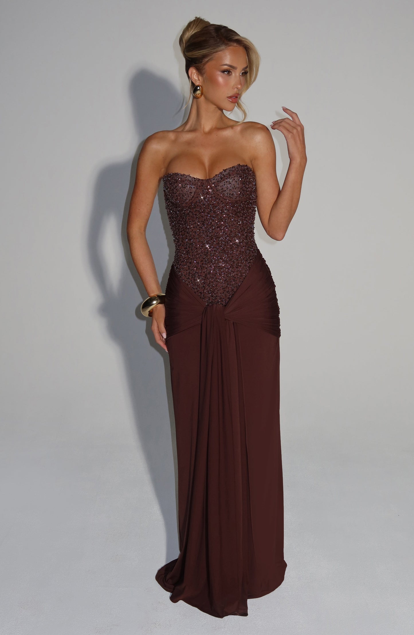 Heartbreaker Maxi Dress - Plum Brown