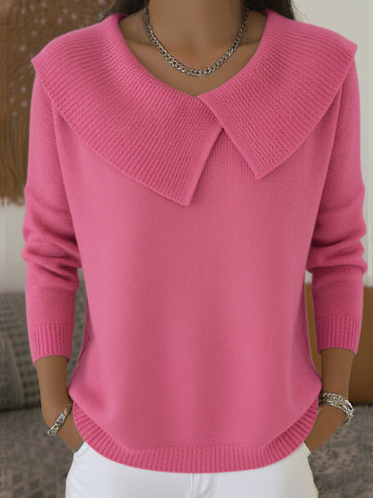 Lucia | Light Knit Sweater with Soft Collar